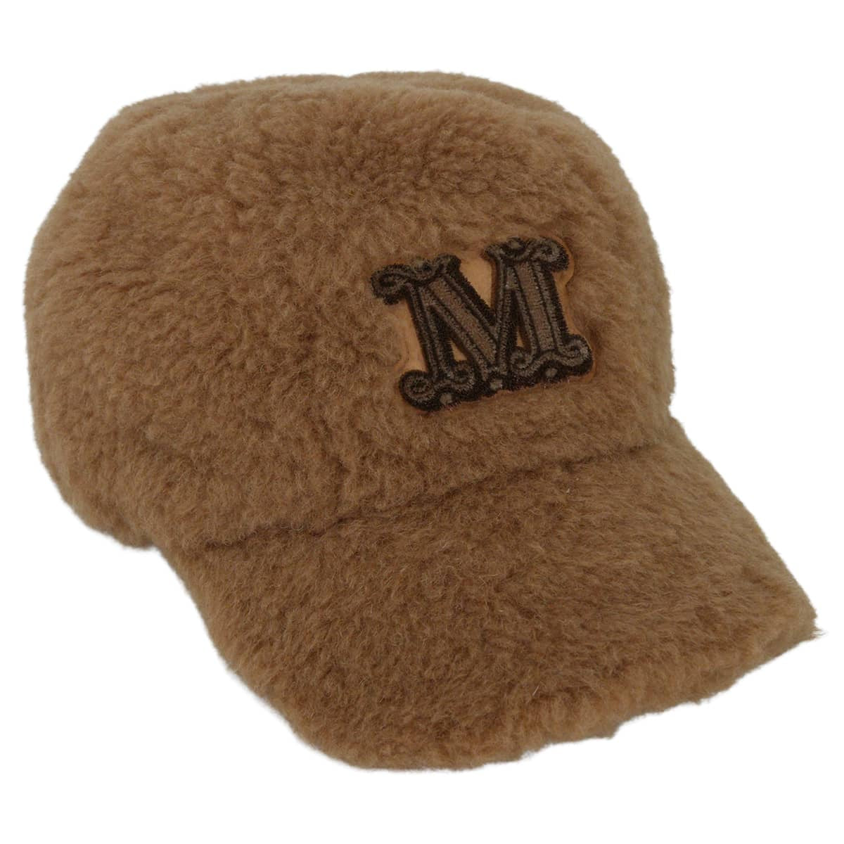 MAX MARA cap Baseball Teddy BearCamel Polyester/Silk[EXCELLENT][Authentic]