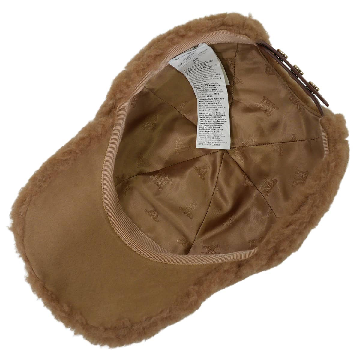 MAX MARA cap Baseball Teddy BearCamel Polyester/Silk[EXCELLENT][Authentic]