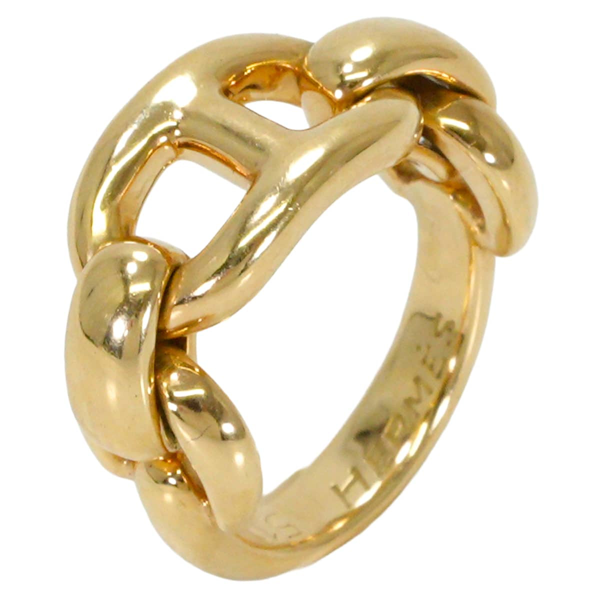 [Pre-loved] HERMES ring Vintage Half Chaine d'Ancre Gold K18 #51[LIKE NEW][Authentic]