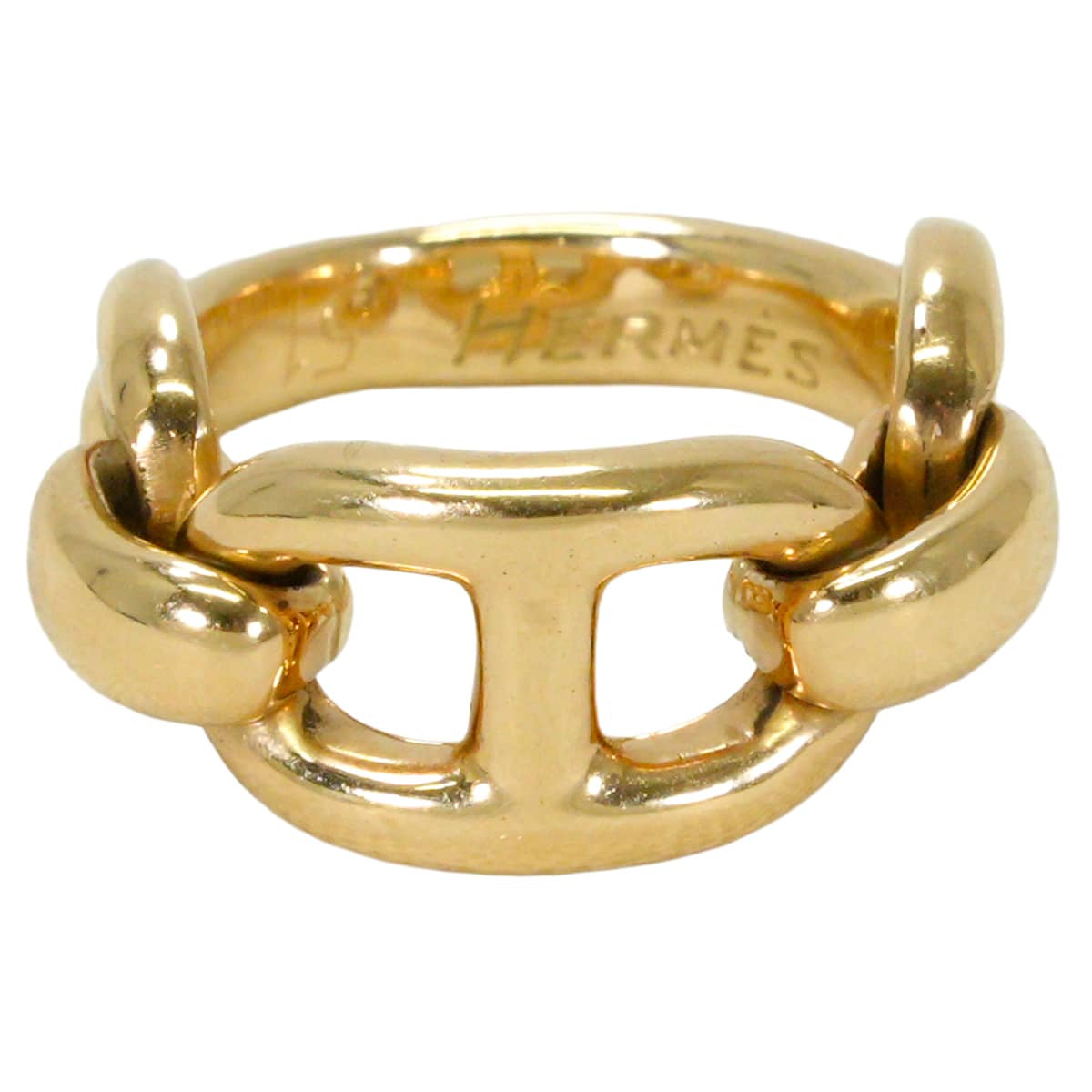 [Pre-loved] HERMES ring Vintage Half Chaine d'Ancre Gold K18 #51[LIKE NEW][Authentic]