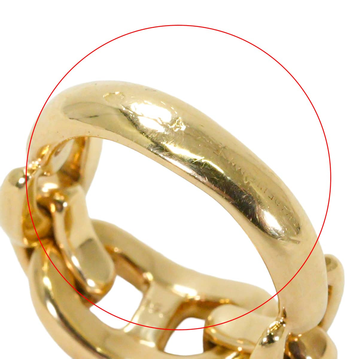[Pre-loved] HERMES ring Vintage Half Chaine d'Ancre Gold K18 #51[LIKE NEW][Authentic]