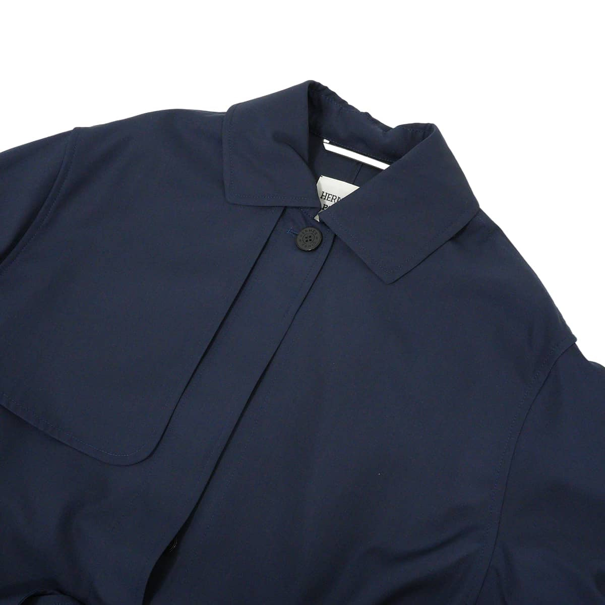 2025 SS HERMES Trench coat 2025 Spring/Summer Coat, Crude Cell Navy Wool 34 5H0284DE[BRAND NEW][Authentic]