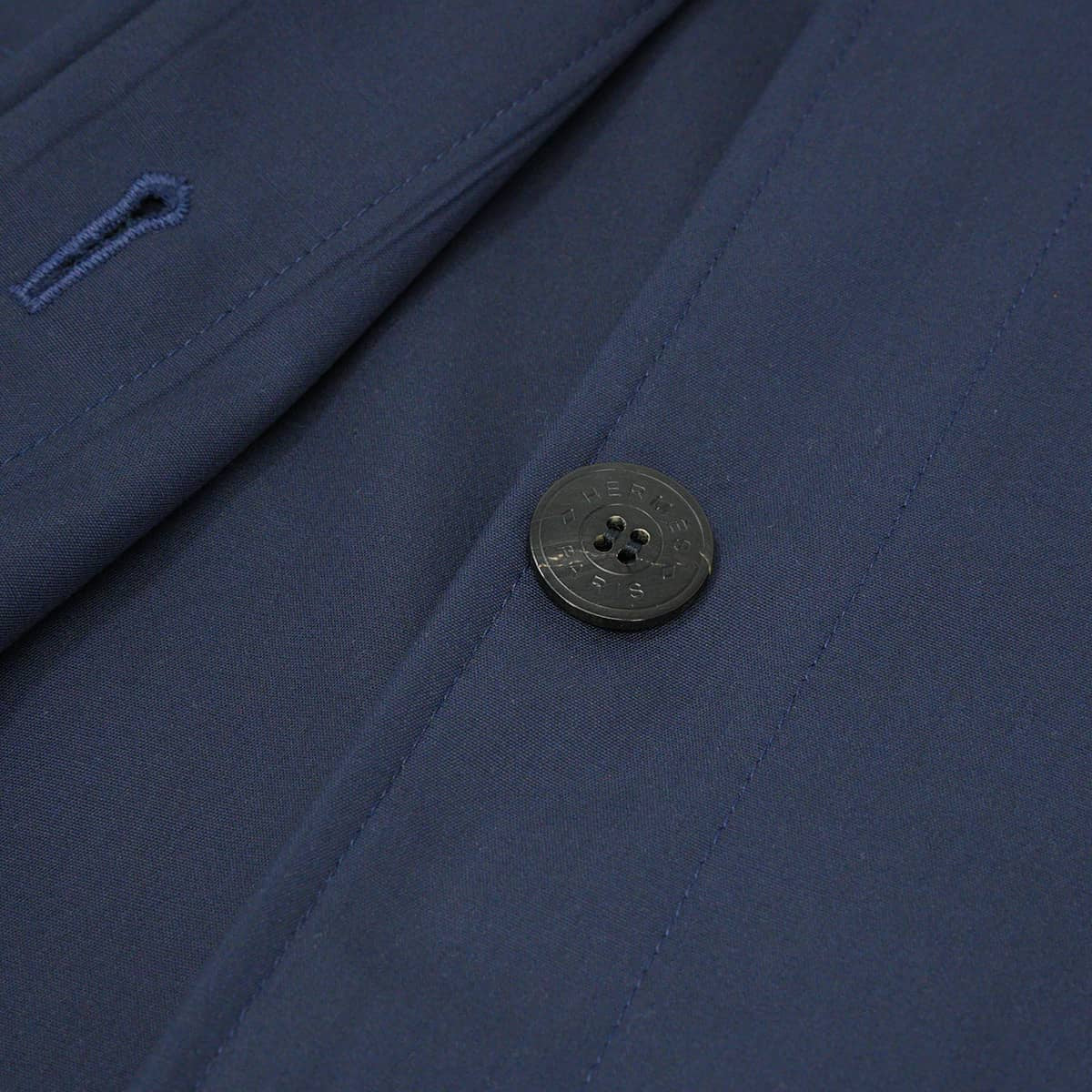 2025 SS HERMES Trench coat 2025 Spring/Summer Coat, Crude Cell Navy Wool 34 5H0284DE[BRAND NEW][Authentic]