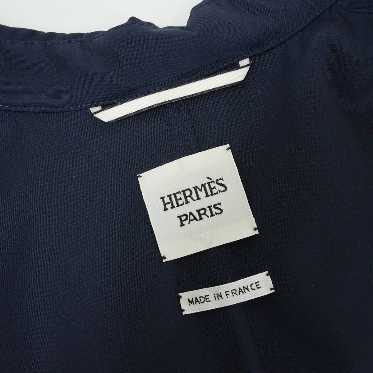 2025 SS HERMES Trench coat 2025 Spring/Summer Coat, Crude Cell Navy Wool 34 5H0284DE[BRAND NEW][Authentic]