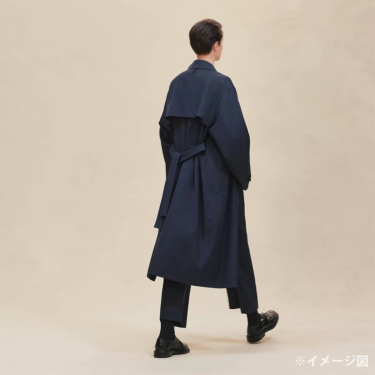 2025 SS HERMES Trench coat 2025 Spring/Summer Coat, Crude Cell Navy Wool 34 5H0284DE[BRAND NEW][Authentic]