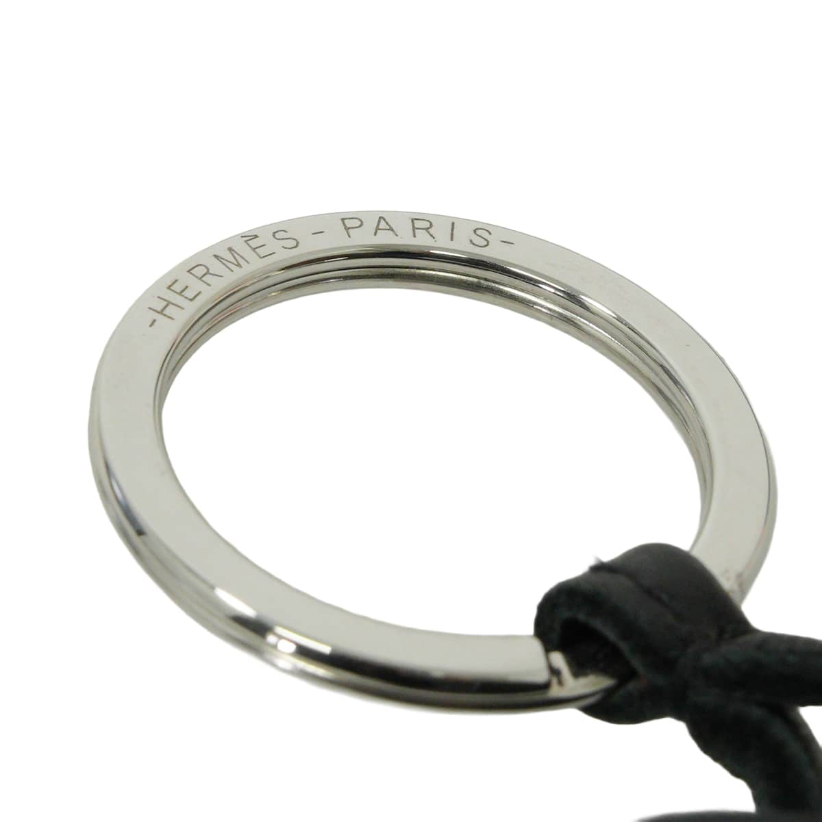 HERMES key ring Carmen Unodos Noir (Black)/Etoupe Agneau Milo Silver HW[BRAND NEW][Authentic]