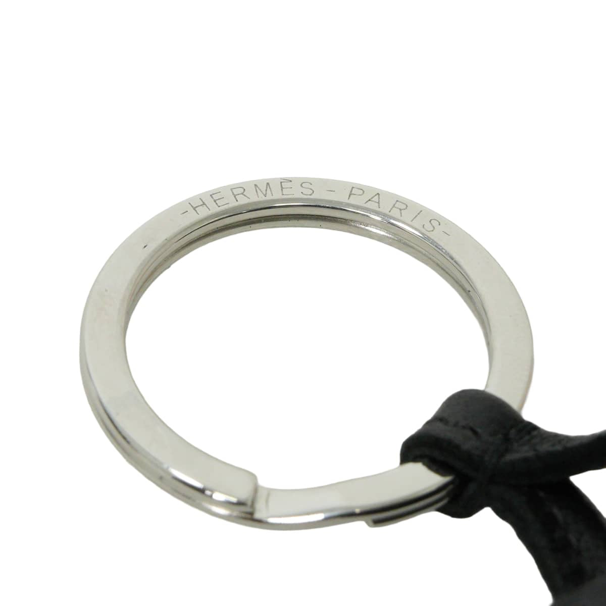 HERMES key ring Carmen Unodos Noir (Black)/Bleu Saphir Agneau Milo Silver HW[BRAND NEW][Authentic]