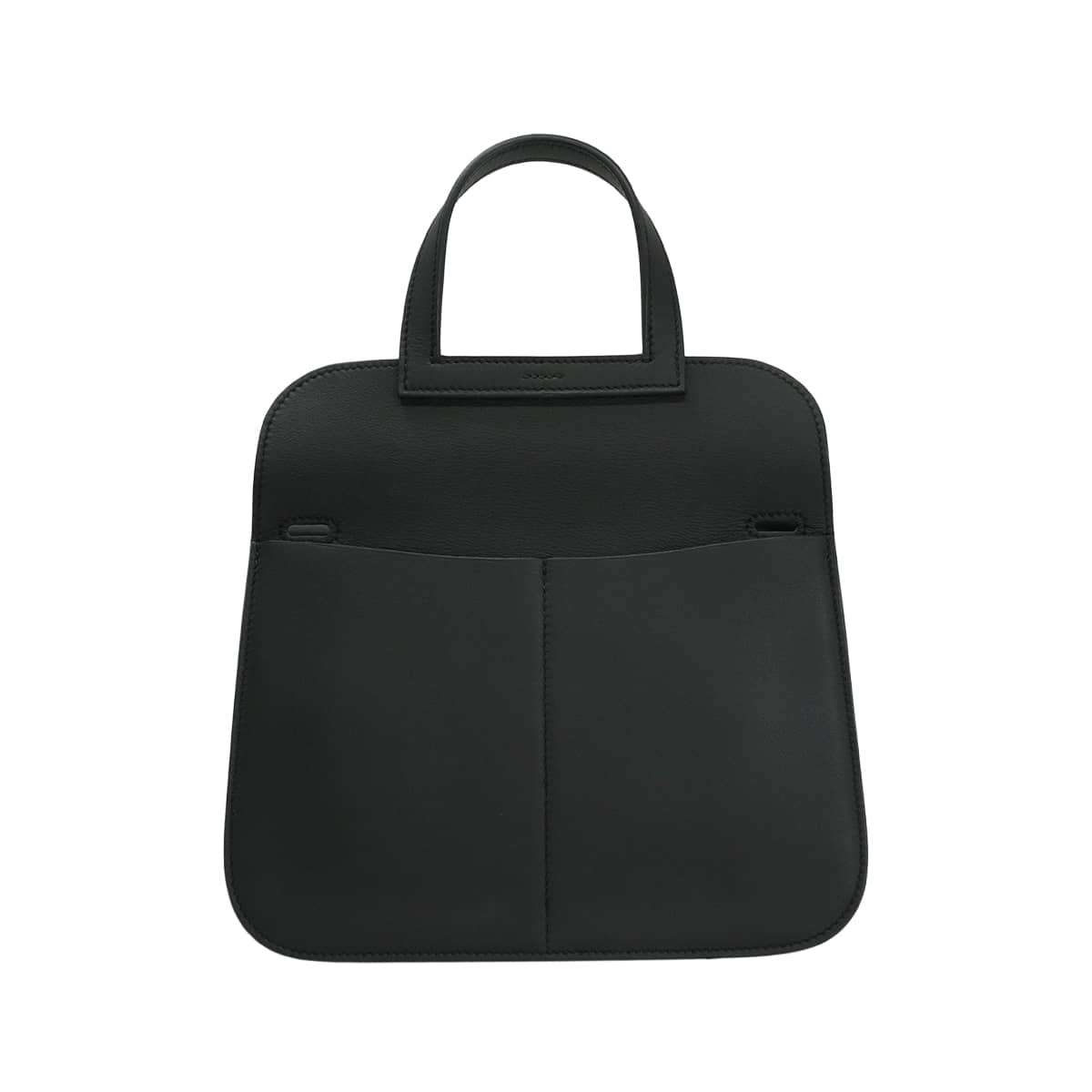 [Pre-loved] HERMES Shoulder bag Halzan mini Noir (Black) Veau Swift Silver HW Stamp K[LIKE NEW][Authentic]