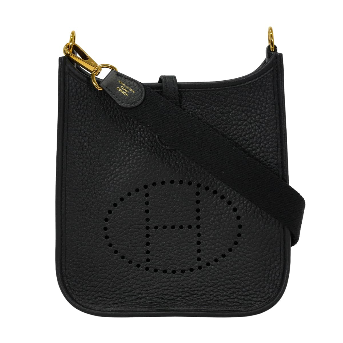 HERMES Shoulder bag Evelyne 16 TPM Noir (Black) Taurillon Clemence Gold HW Stamp W[EXCELLENT][Authentic]