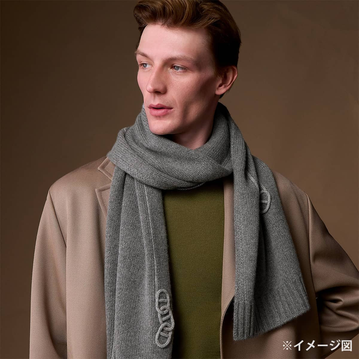 2025AW HERMES muffler Millons Tracesgrease Cashmere H394841T02[EXCELLENT][Authentic]
