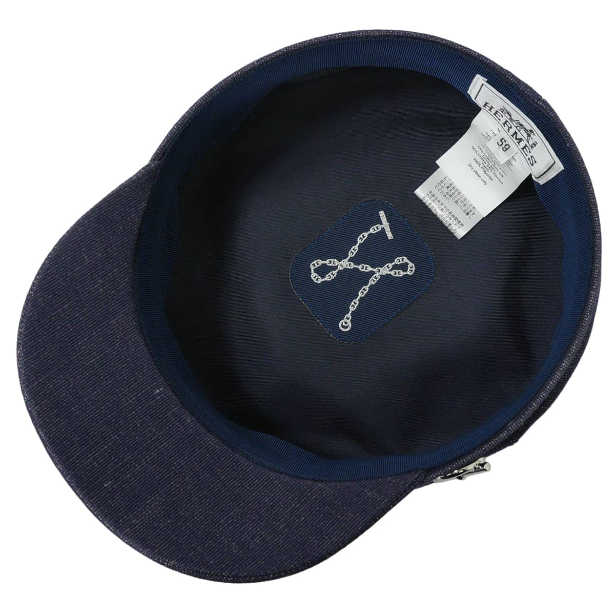 HERMES Casquette Deauville GlennanIndigo Denim Silver HW H261061N6057[EXCELLENT][Authentic]