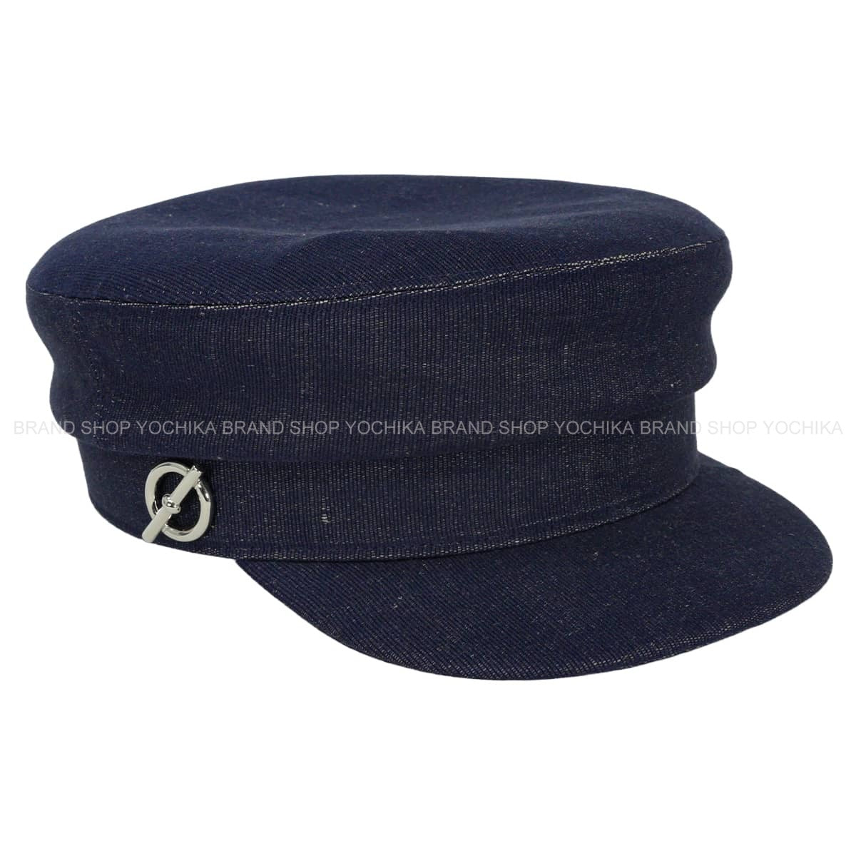 HERMES Casquette Deauville GlennanIndigo Denim Silver HW H261061N6057[EXCELLENT][Authentic]