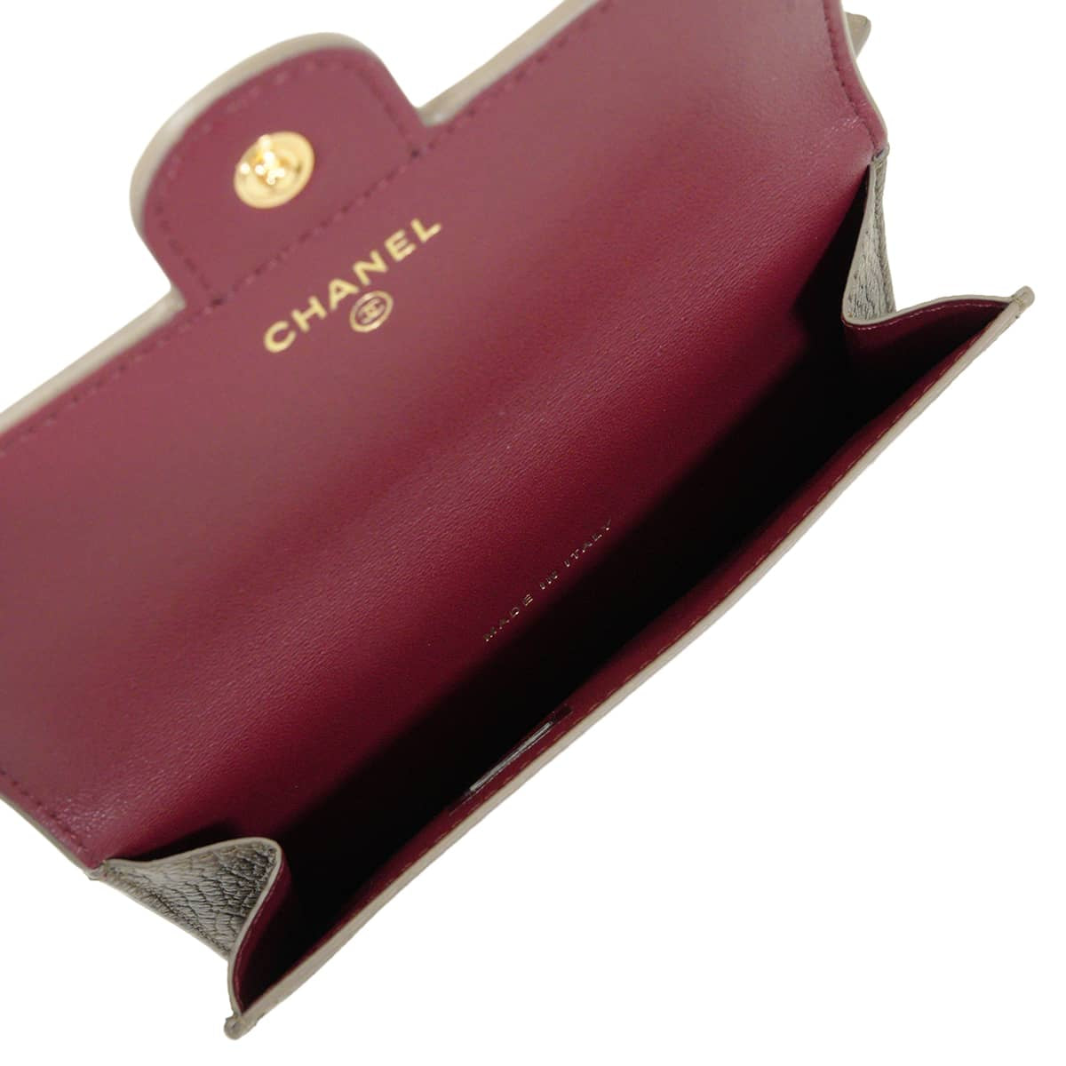 2026AW NEW Pre-Collection CHANEL card holder Coin Purse Flap COCO MarkDark khaki Graind Calf(Caviarskin) Champagne Gold HW AP5453[BRAND NEW][Authentic]
