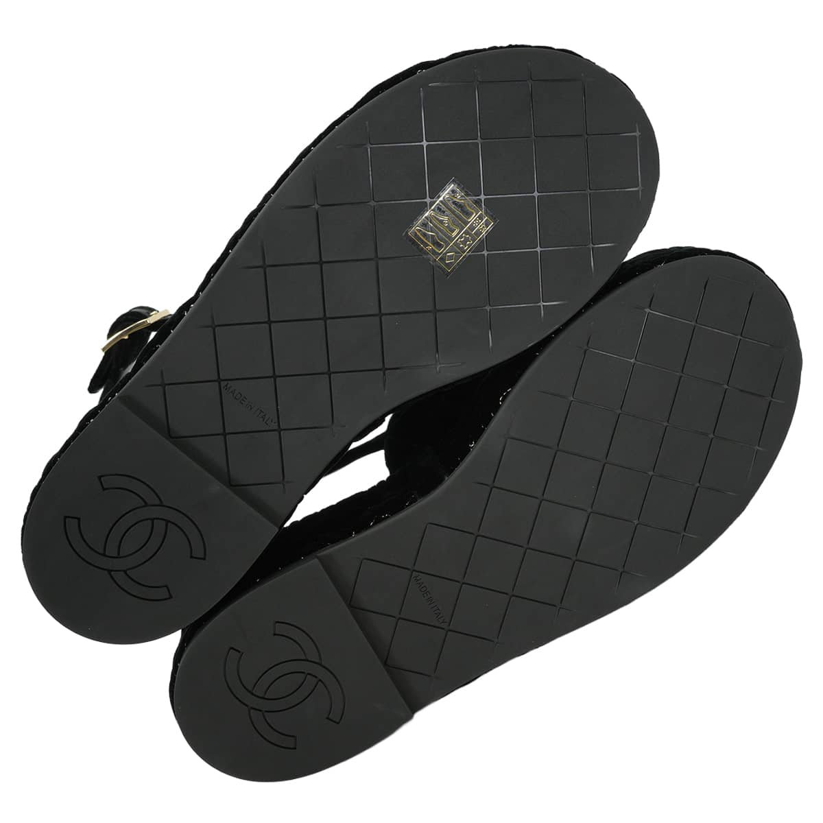 25-26AW CHANEL sandals Platform Matelasse COCO Mark Quilting Noir (Black) Velvet #37.5 Champagne Gold HW G46612[EXCELLENT][Authentic]