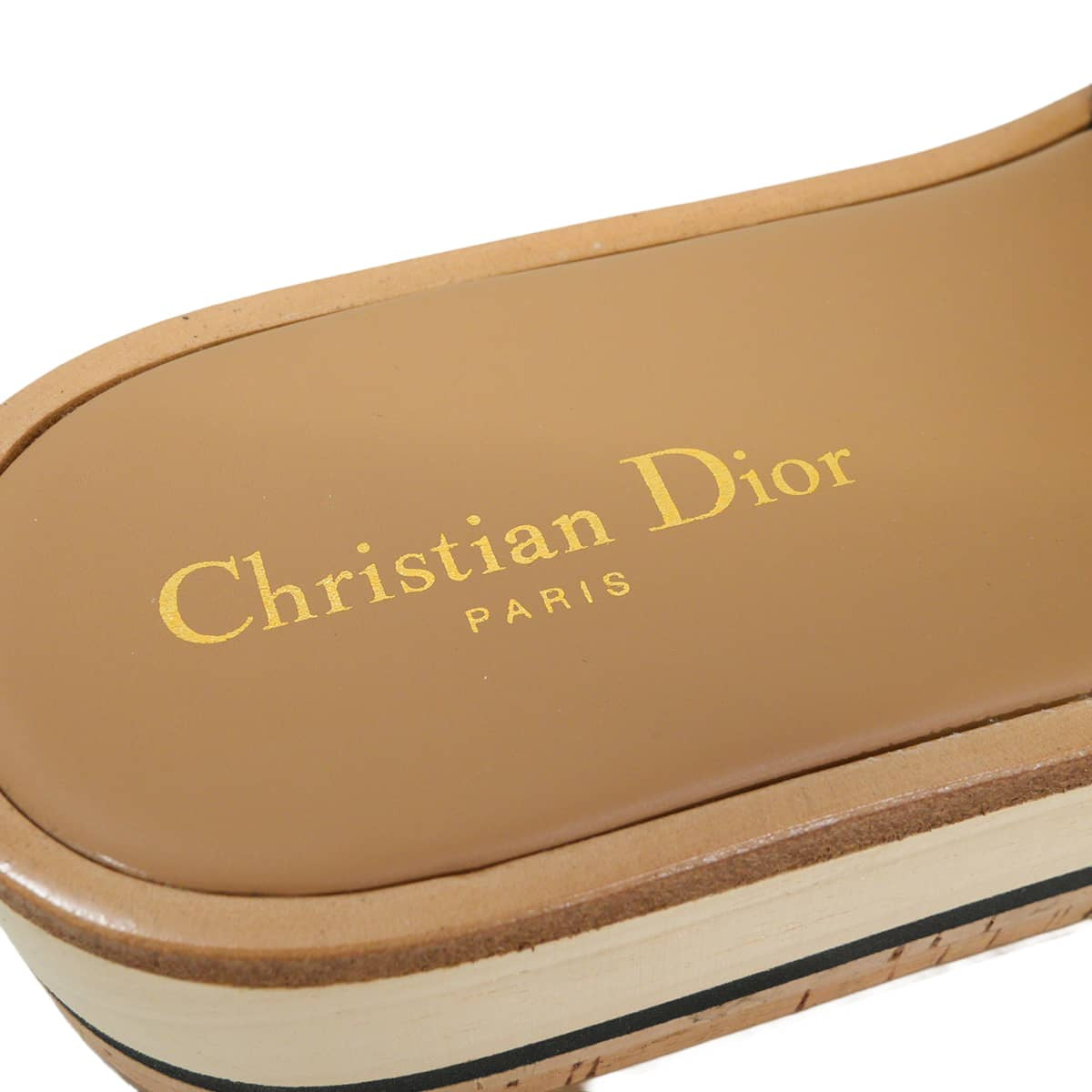 2024AW Dior sandals D way Platform Slides Naturel Raffia #36[EXCELLENT][Authentic]