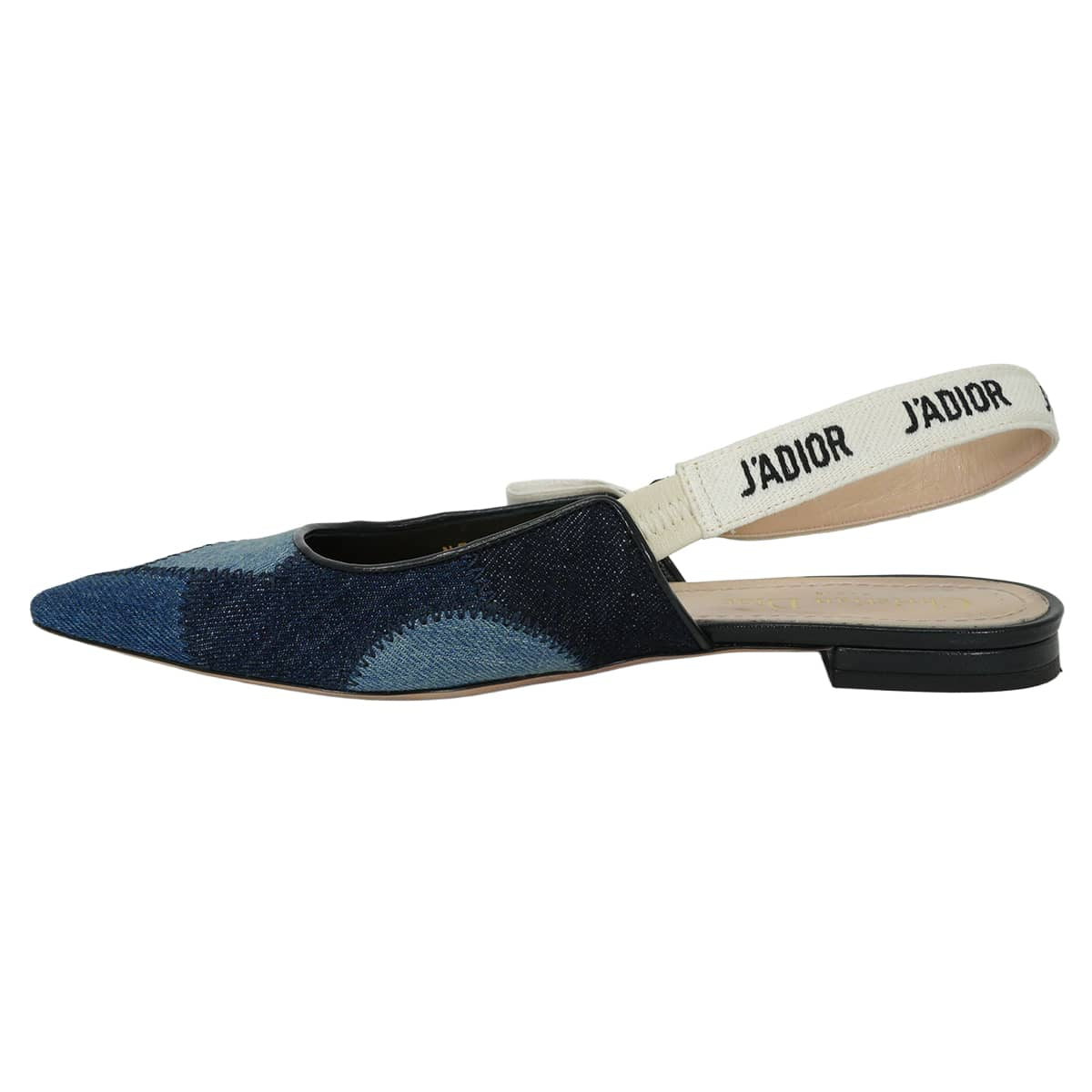 [Pre-loved] Dior pumps slingbacks flat shoes Deep Blue Denim #36.5 KCB430JERS56B[LIKE NEW][Authentic]