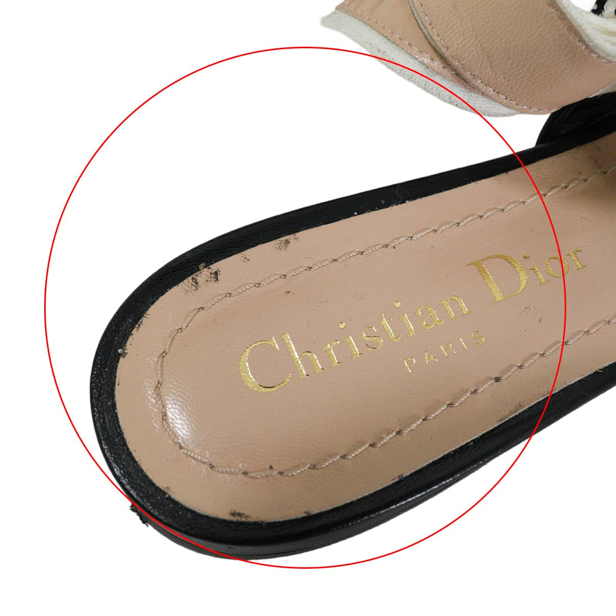 [Pre-loved] Dior pumps slingbacks flat shoes Deep Blue Denim #36.5 KCB430JERS56B[LIKE NEW][Authentic]