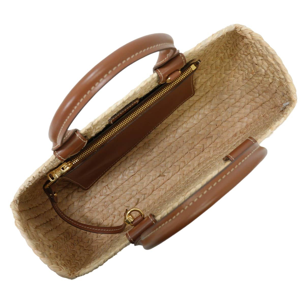 Miu Miu Handbag Raffia Beige/Cognac/Brown Gold HW 5BA312_21HX_F0A5T_V_COO[EXCELLENT][Authentic]