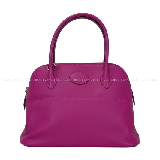 [Pre-loved] HERMES Shoulder bag Bolide27 Rose Purple Veau Swift Silver HW Stamp C[LIKE NEW][Authentic]