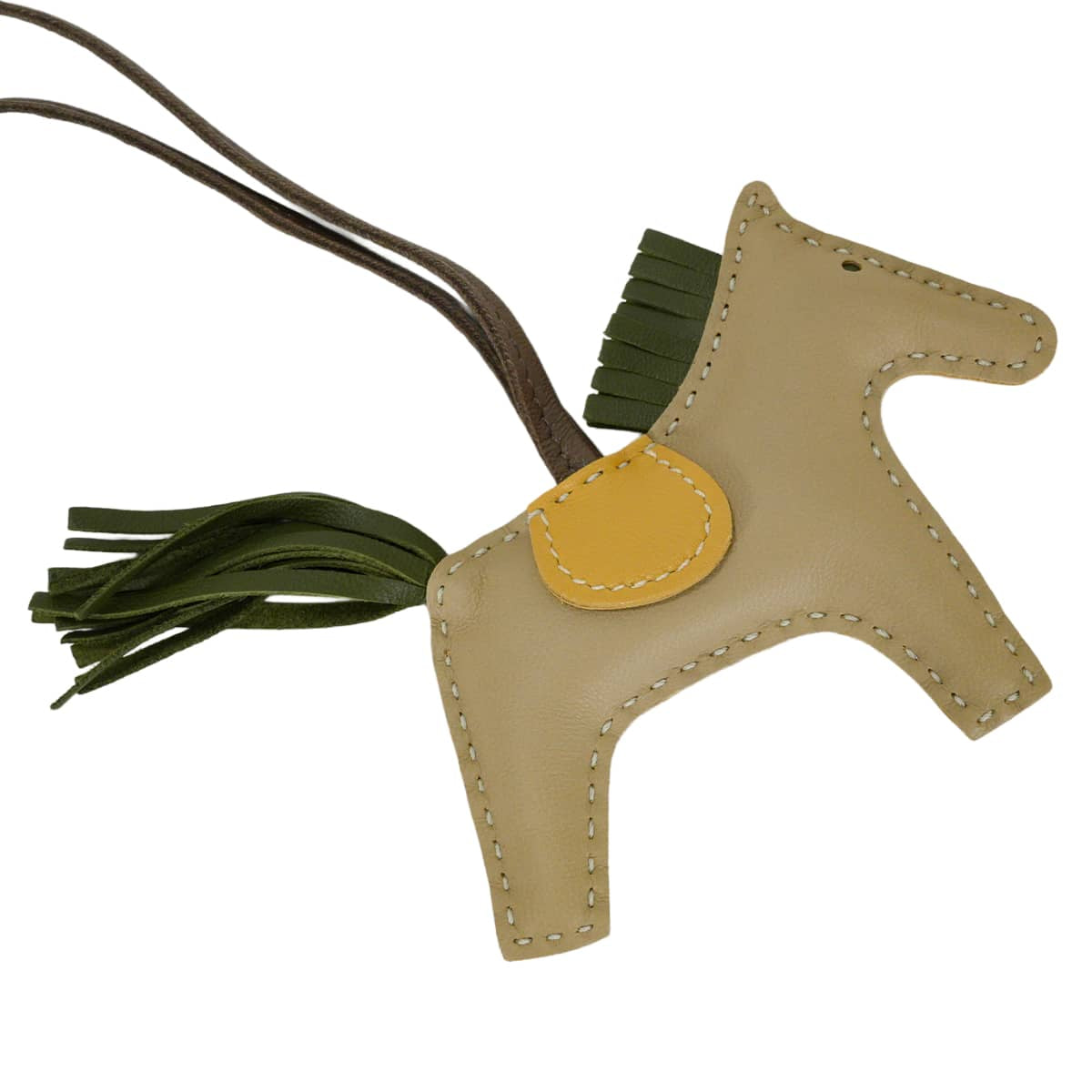 HERMES bag charm Rodeo PM Trench/Canopee/Curry Agneau Milo Stamp A[ALMOST NEW][Authentic]