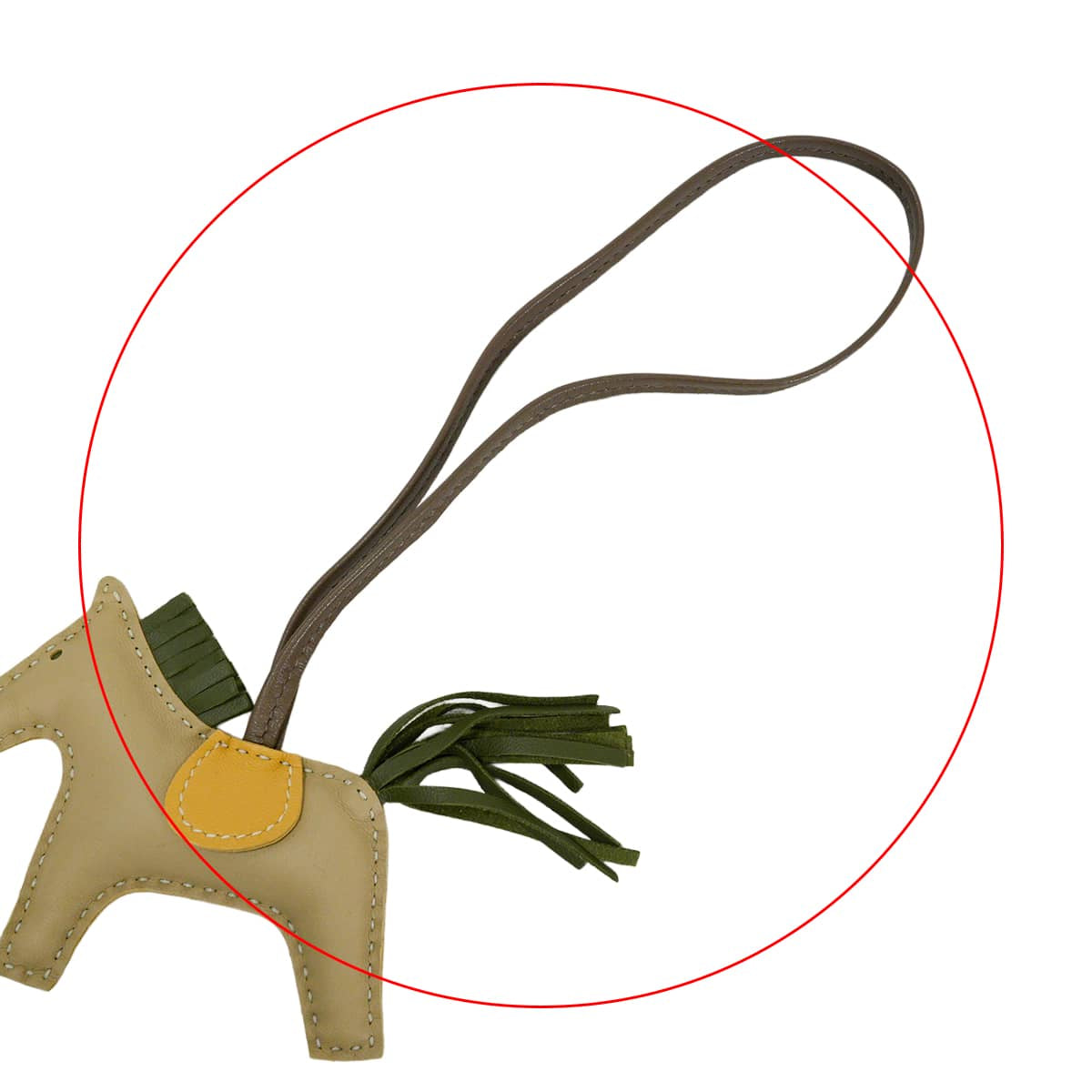 HERMES bag charm Rodeo PM Trench/Canopee/Curry Agneau Milo Stamp A[ALMOST NEW][Authentic]