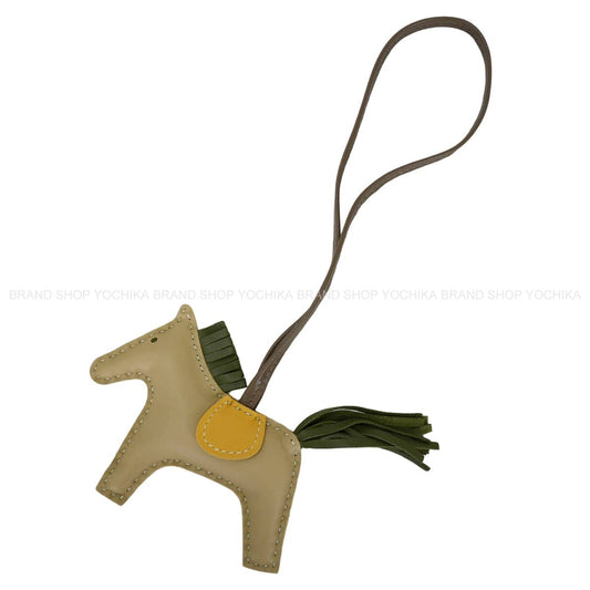HERMES bag charm Rodeo PM Trench/Canopee/Curry Agneau Milo Stamp A[ALMOST NEW][Authentic]