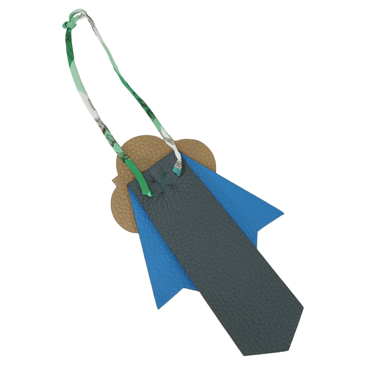 HERMES bag charm Cocarde Petit H Multicolor Taurillon Leather/Veau Togo/Veau Epsom/Silk/Evercolor[EXCELLENT][Authentic]
