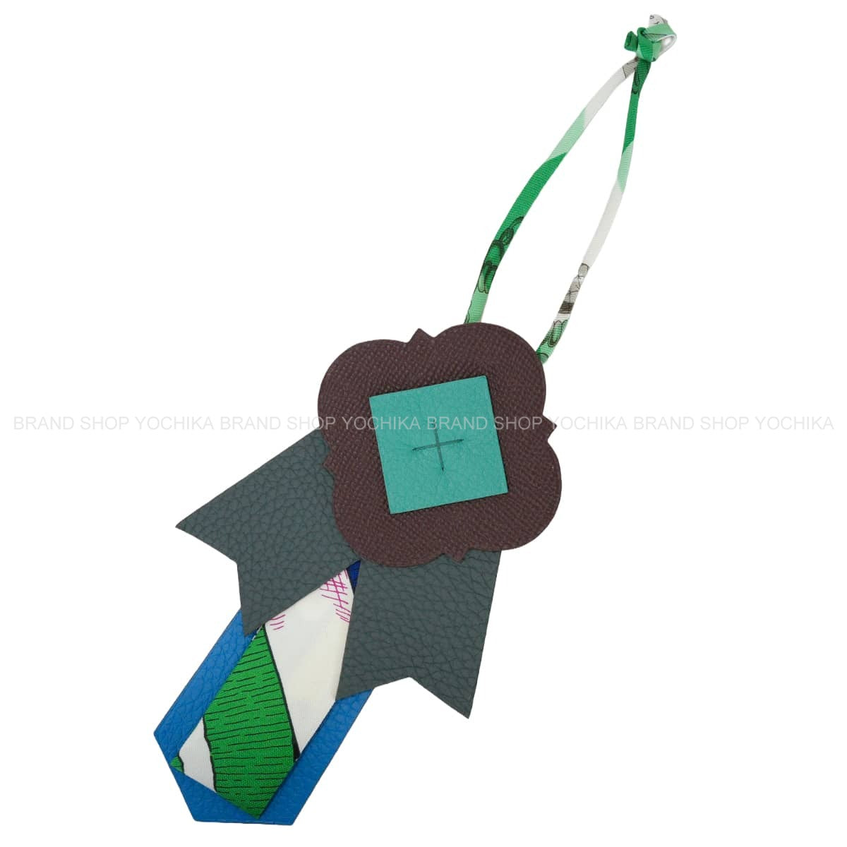 HERMES bag charm Cocarde Petit H Multicolor Taurillon Leather/Veau Togo/Veau Epsom/Silk/Evercolor[EXCELLENT][Authentic]