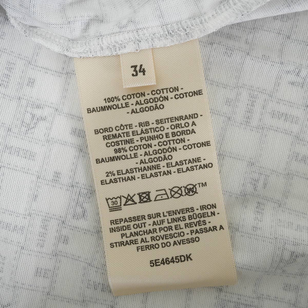 HERMES Short sleeve t shirt Bolduc check pattern. Blanc (White)/Noir (Black) Cotton100% 34[EXCELLENT][Authentic]