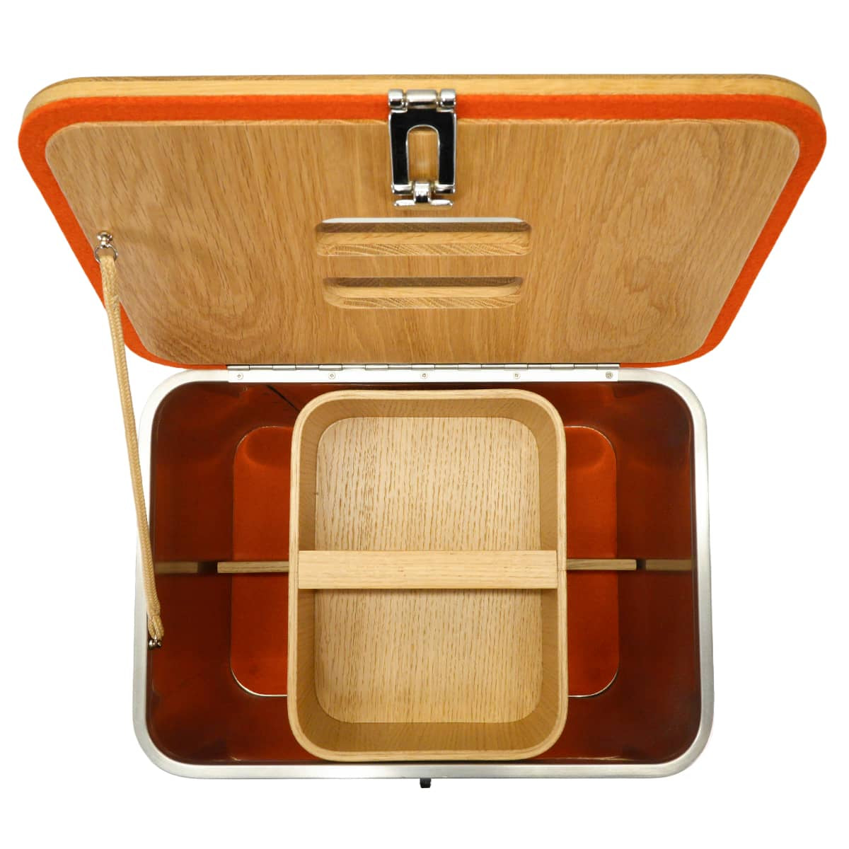 HERMES furniture Grooming Box for Brushing Kit Silver Aluminum/Wood Silver HW H800691E01[EXCELLENT][Authentic]
