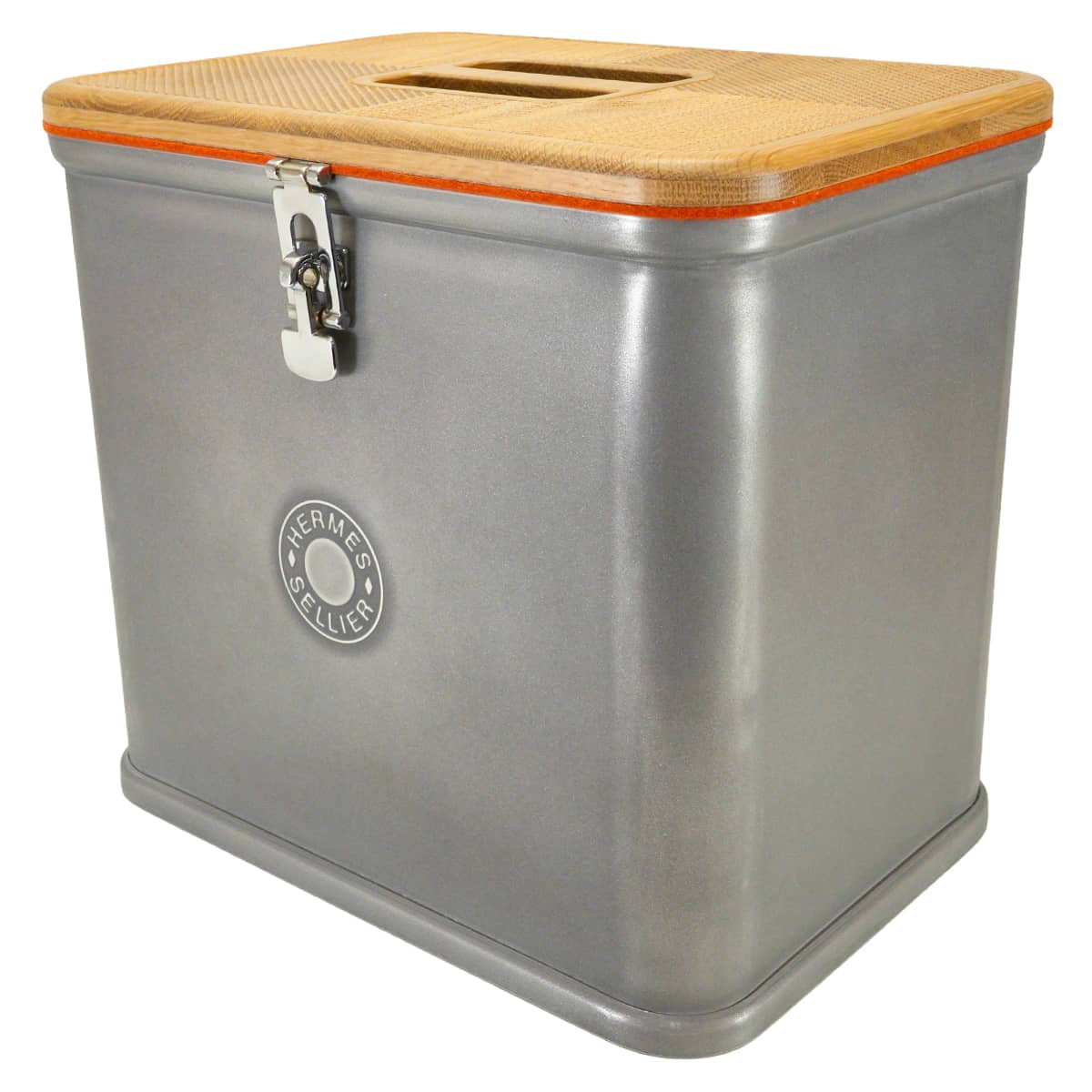 HERMES furniture Grooming Box for Brushing Kit Silver Aluminum/Wood Silver HW H800691E01[EXCELLENT][Authentic]