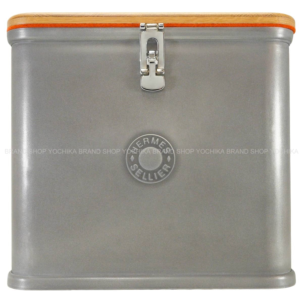 HERMES furniture Grooming Box for Brushing Kit Silver Aluminum/Wood Silver HW H800691E01[EXCELLENT][Authentic]