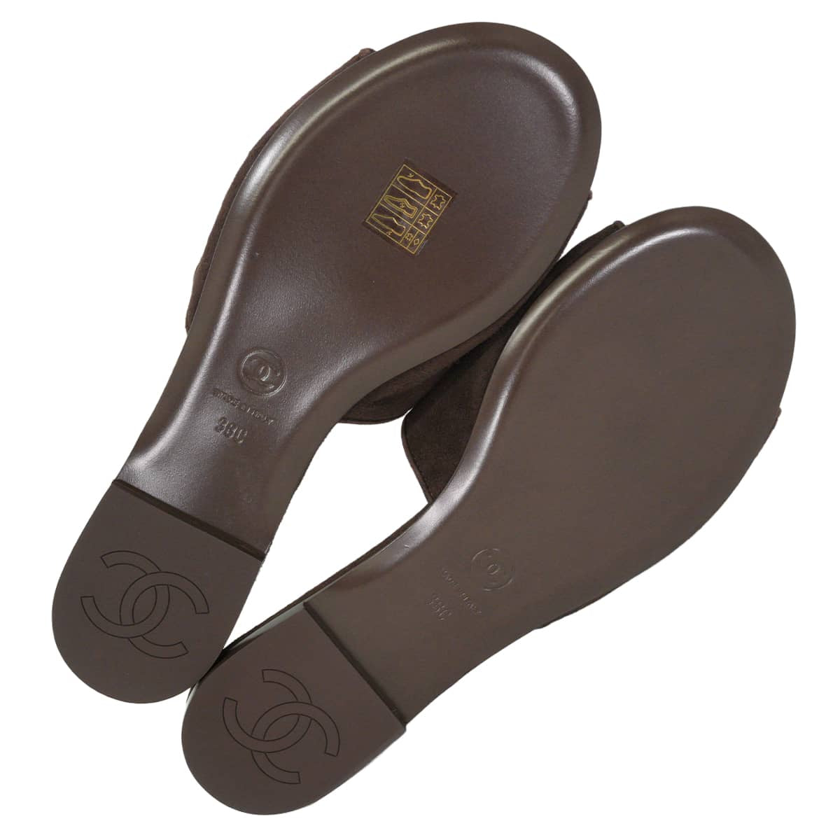 2026SS Metiers d'art collection CHANEL sandals Mules with Rhinestones COCO Mark and Double StrapsDark Burgundy suede #38C Champagne Gold HW G47043[EXCELLENT][Authentic]