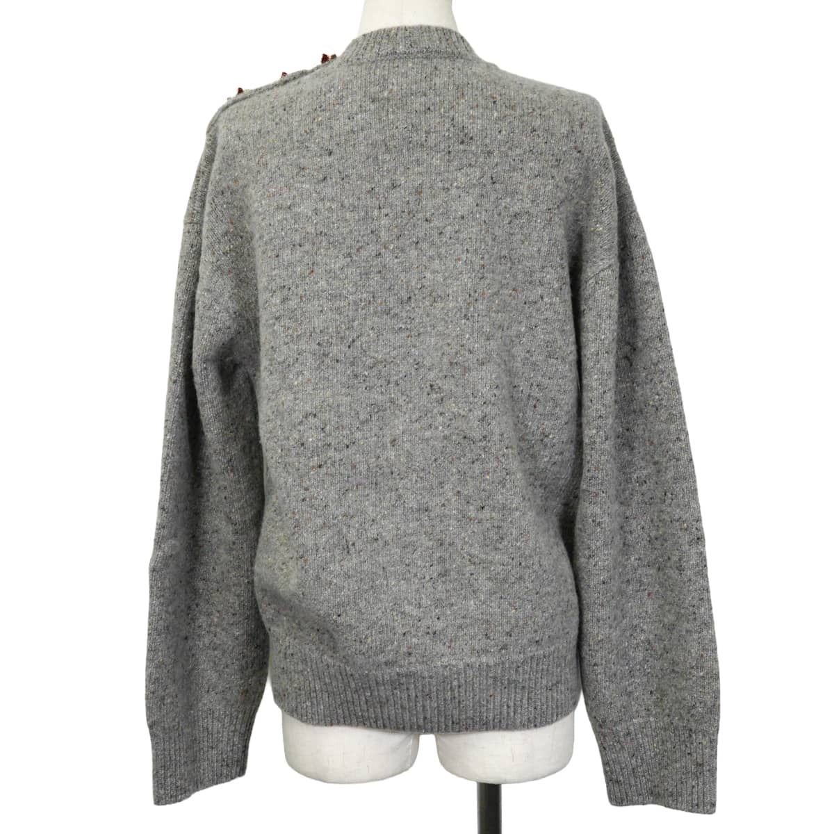 2026SS Mediatore CHANEL Tops Knit pullover shoulder bag with camellia buttons Grey Wool/Cashmere #36 P82498[BRAND NEW][Authentic]