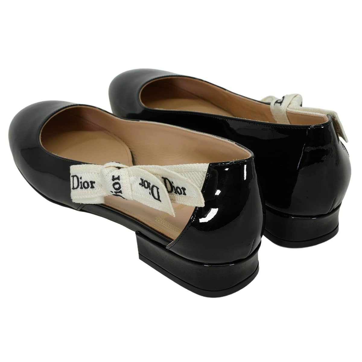 Dior pumps J'Adior ballet flats ribbon Noir (Black) Patent calfskin #37.5 KDFI159VNI_5900[BRAND NEW][Authentic]