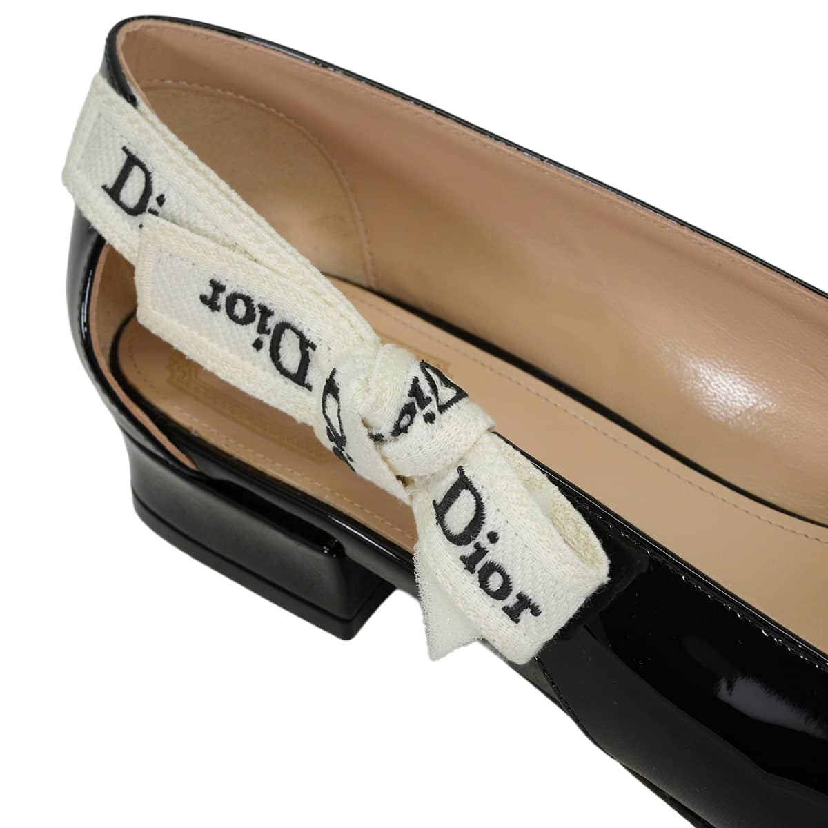 Dior pumps J'Adior ballet flats ribbon Noir (Black) Patent calfskin #37.5 KDFI159VNI_5900[BRAND NEW][Authentic]