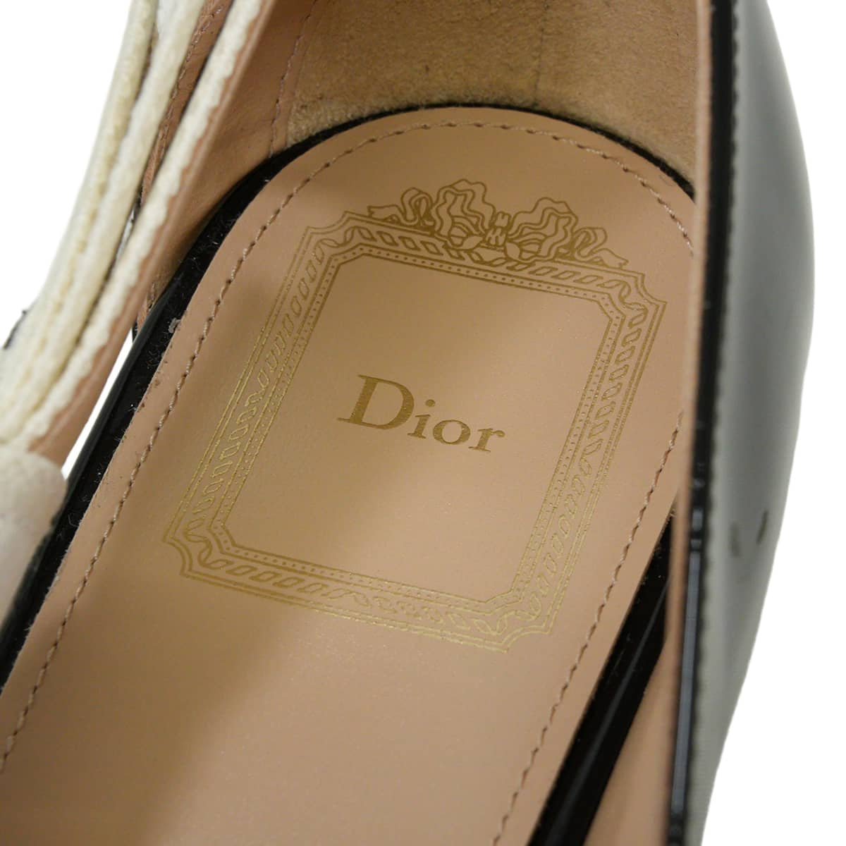 Dior pumps J'Adior ballet flats ribbon Noir (Black) Patent calfskin #37.5 KDFI159VNI_5900[BRAND NEW][Authentic]