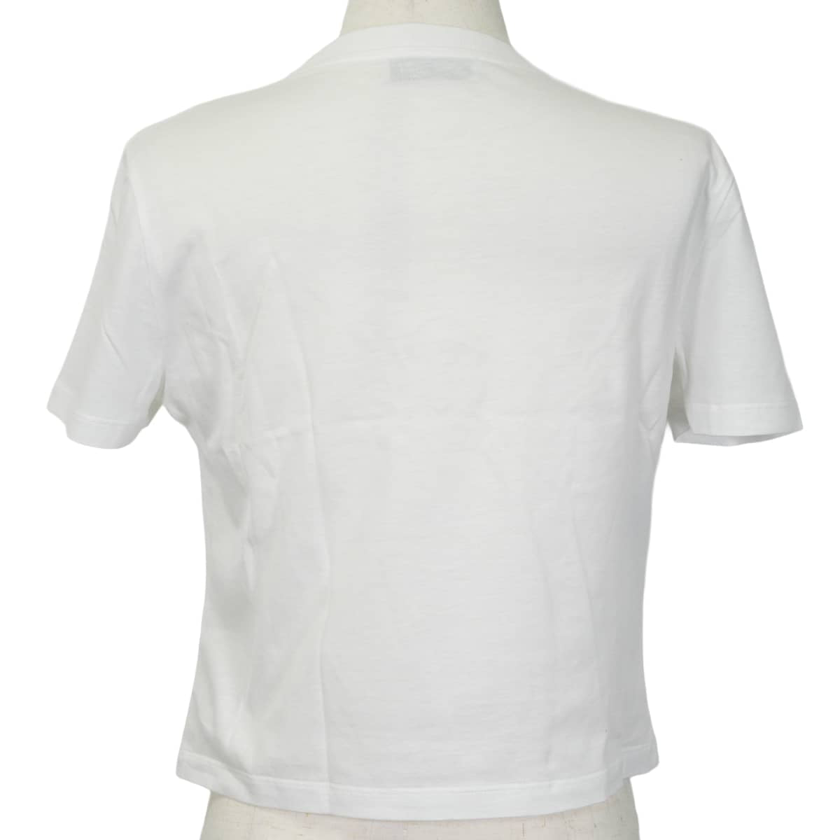2023AW Miu Miu Short sleeve t shirt Logo Mushroom Blanc (White)/Noir (Black) Cotton #XS MJN495[EXCELLENT][Authentic]