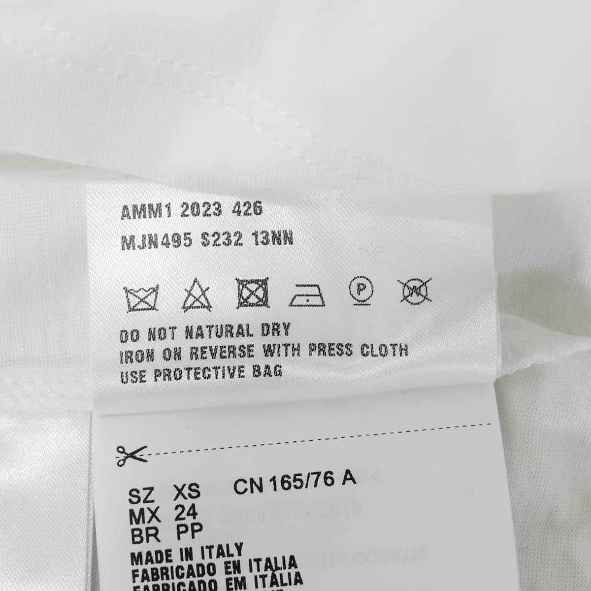 2023AW Miu Miu Short sleeve t shirt Logo Mushroom Blanc (White)/Noir (Black) Cotton #XS MJN495[EXCELLENT][Authentic]
