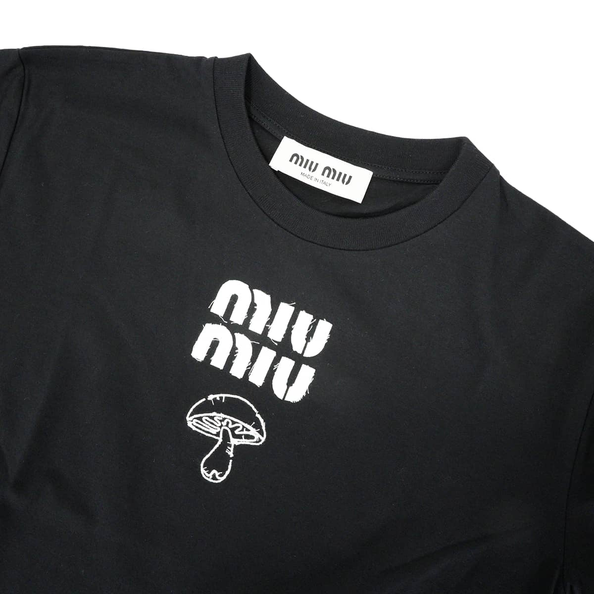 2023 Miu Miu Long sleeve t-shirt Logo Long Sleeve Mushroom Noir (Black) Cotton #XS MJL964 S232 13NN[EXCELLENT][Authentic]
