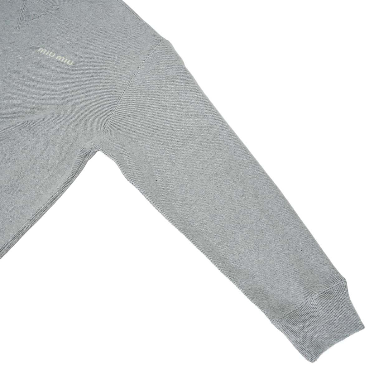 2025 Miu Miu Sweat Oversized Fleece shirt Grey Cotton #XS MJL088 S000 17JV[EXCELLENT][Authentic]