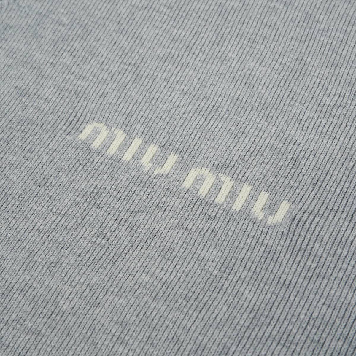 2025 Miu Miu Sweat Oversized Fleece shirt Grey Cotton #XS MJL088 S000 17JV[EXCELLENT][Authentic]