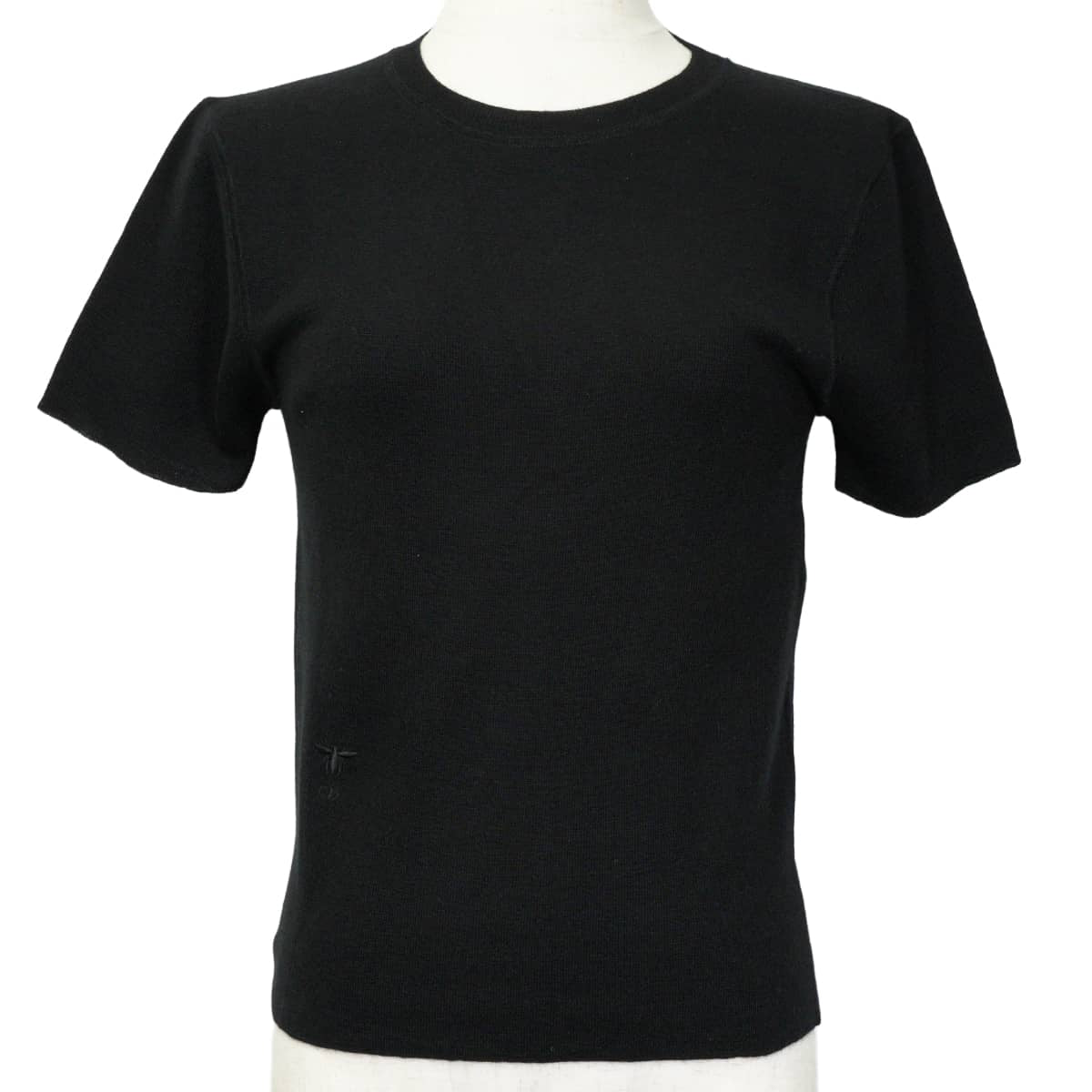 Dior Knit Bee embroidered crew neck short-sleeve Noir (Black) Cashmere/Silk #34 314S93AM125[EXCELLENT][Authentic]