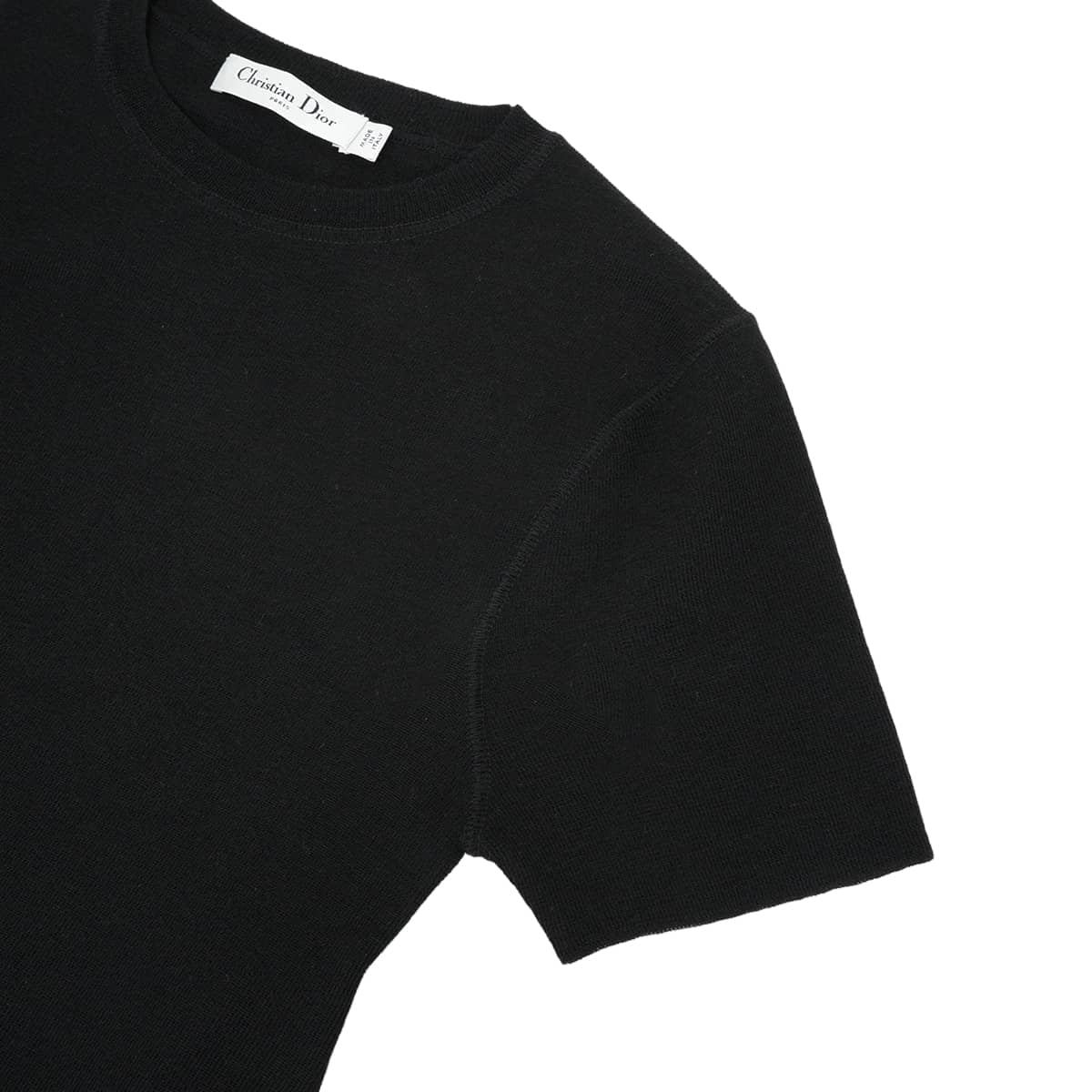 Dior Knit Bee embroidered crew neck short-sleeve Noir (Black) Cashmere/Silk #34 314S93AM125[EXCELLENT][Authentic]