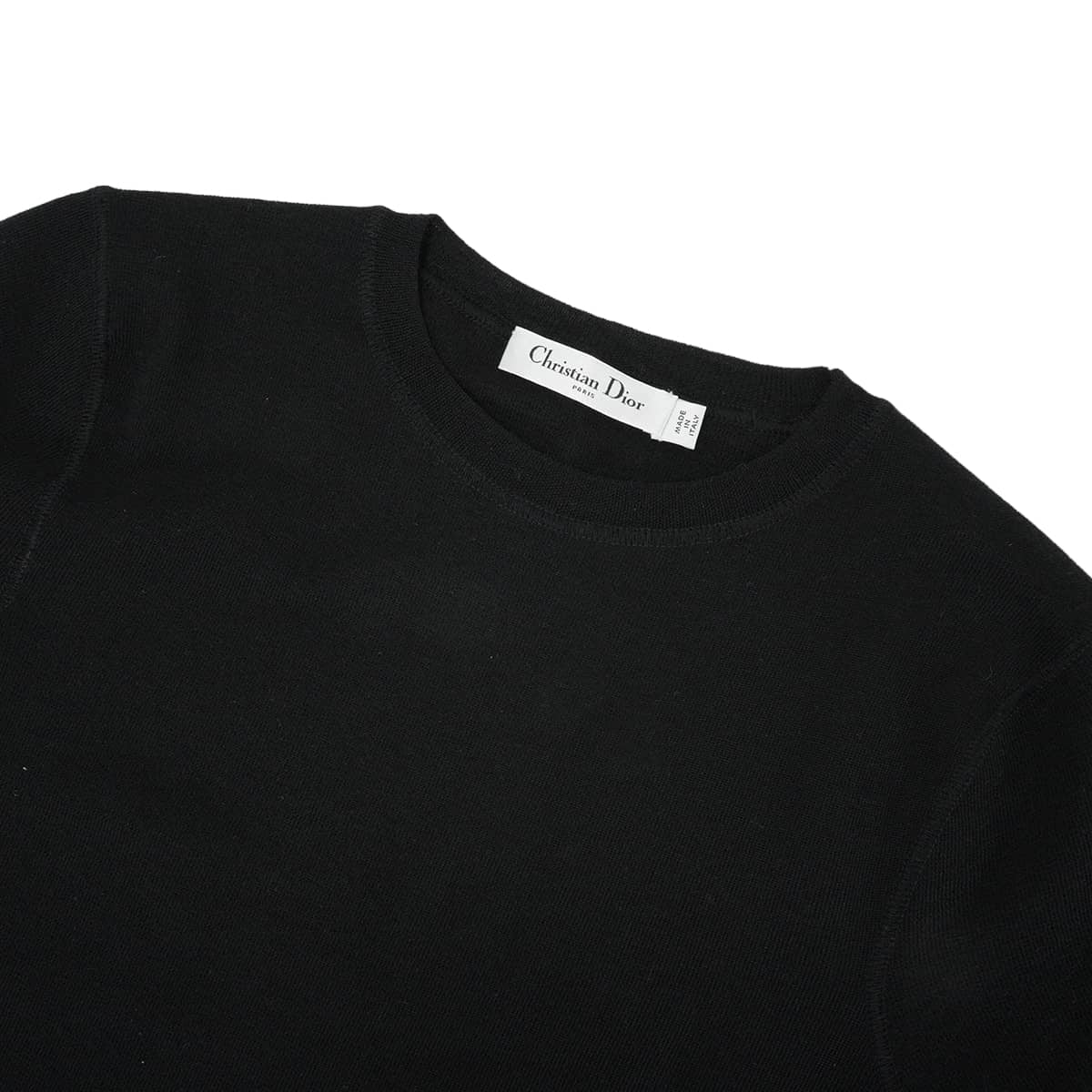 Dior Knit Bee embroidered crew neck short-sleeve Noir (Black) Cashmere/Silk #34 314S93AM125[EXCELLENT][Authentic]