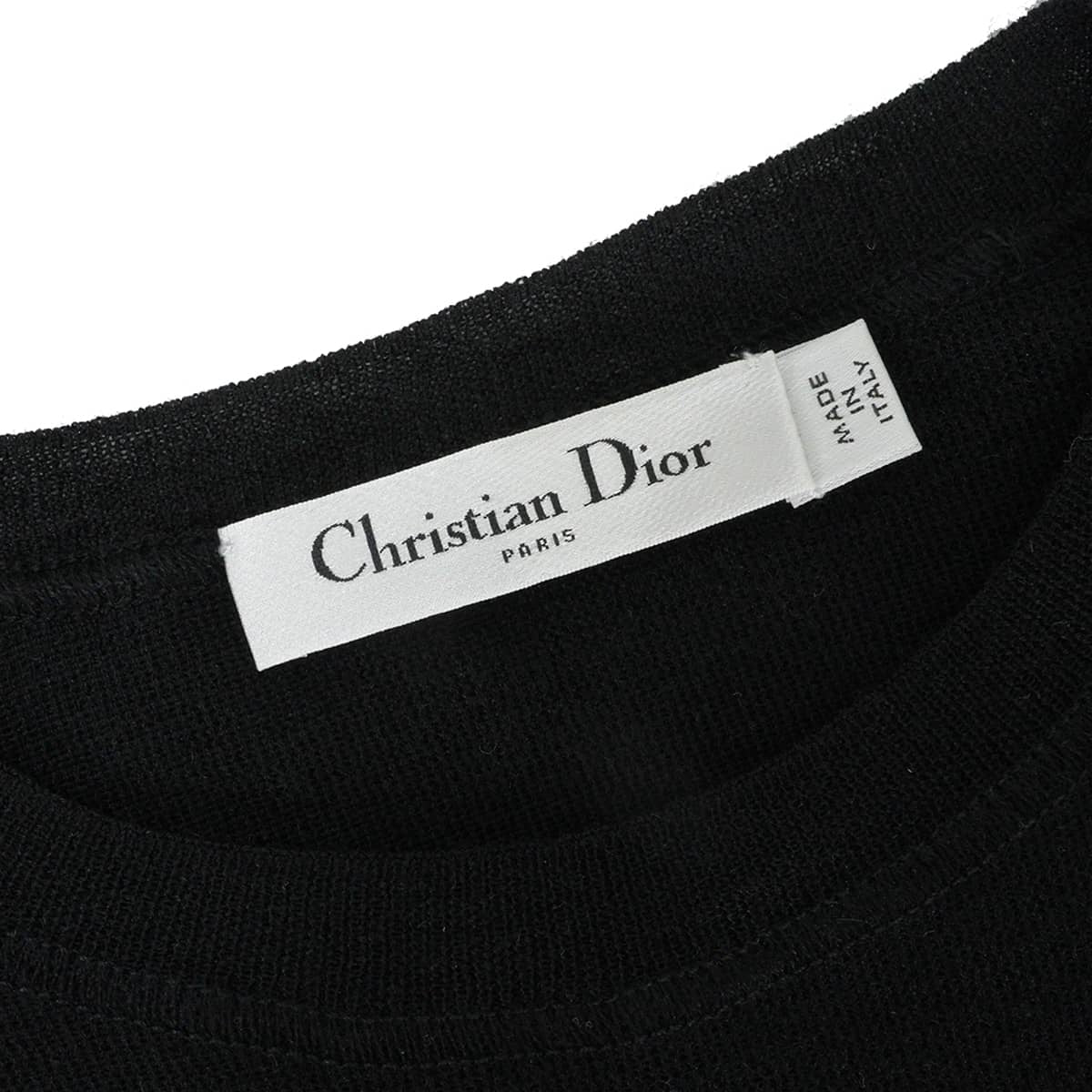 Dior Knit Bee embroidered crew neck short-sleeve Noir (Black) Cashmere/Silk #34 314S93AM125[EXCELLENT][Authentic]