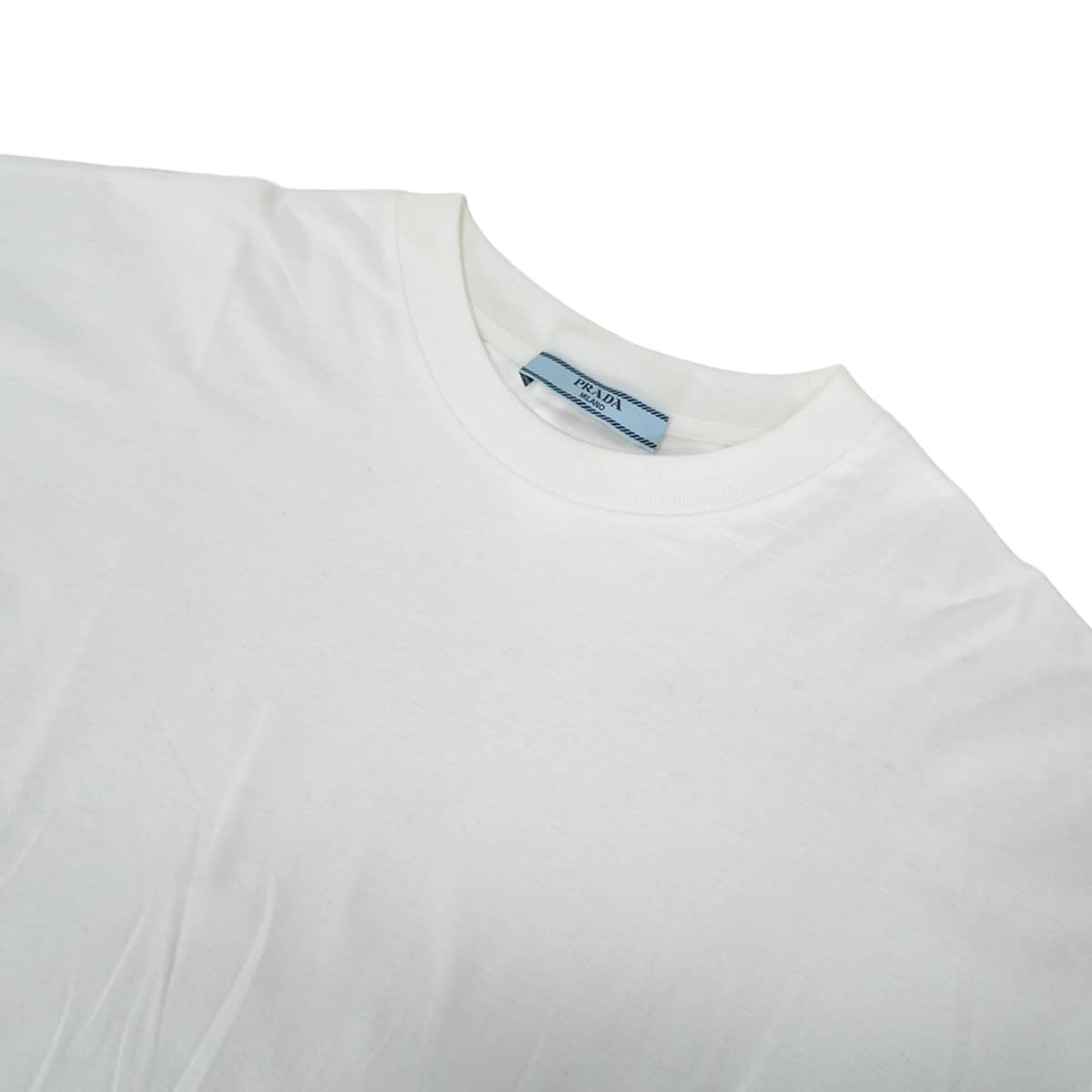 PRADA Tops Cropped top with triangle logo Blanc (White) Cotton #XS 34675S00011CD[EXCELLENT][Authentic]