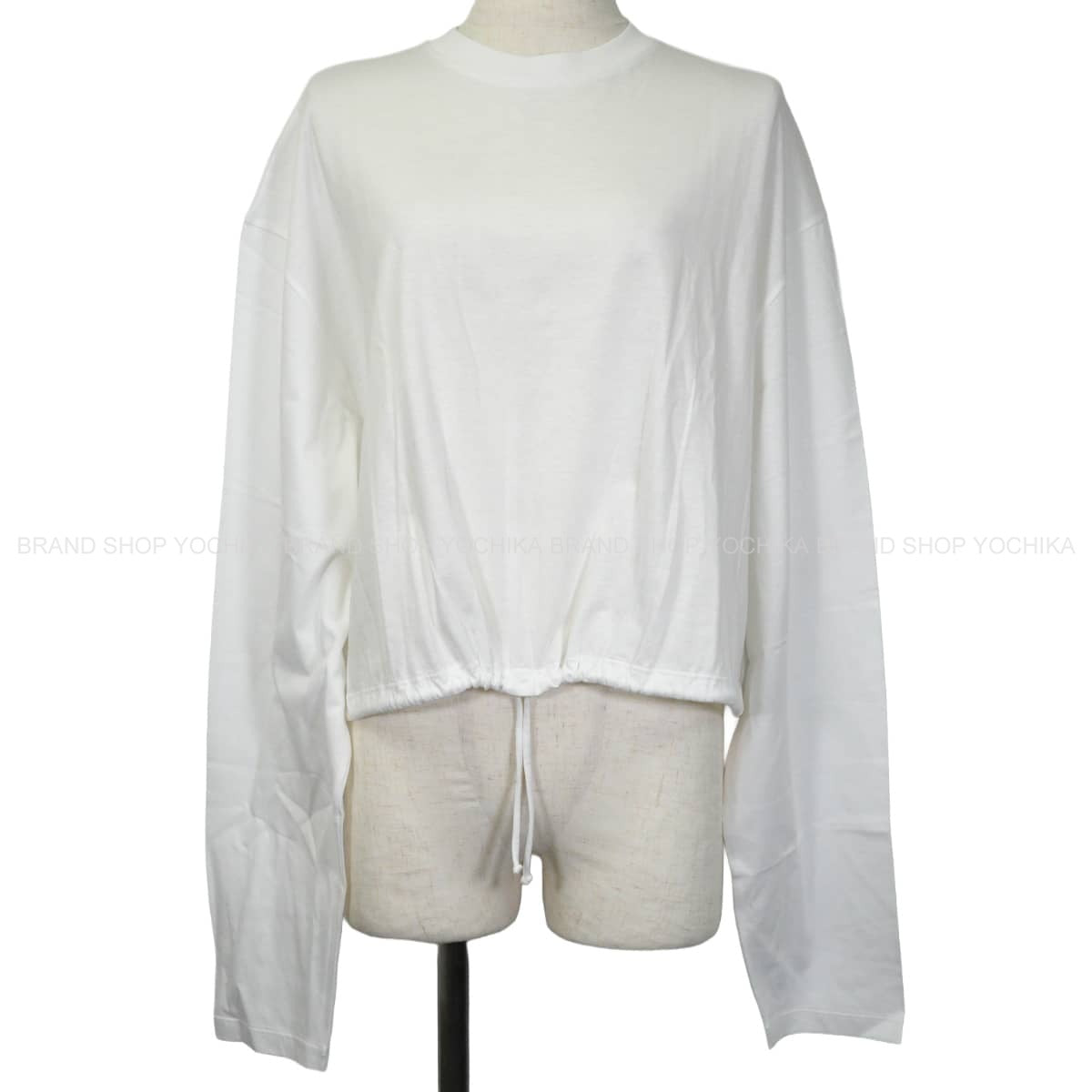 PRADA Tops Cropped top with triangle logo Blanc (White) Cotton #XS 34675S00011CD[EXCELLENT][Authentic]