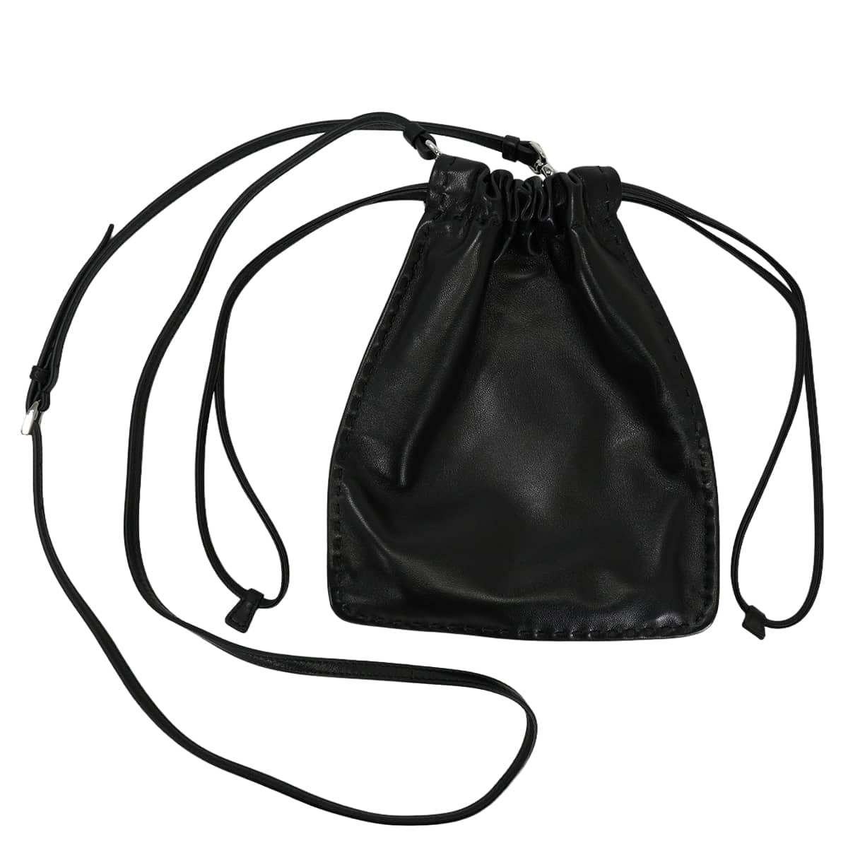 PRADA Smartphone pouch drawstring bag Noir (Black) Nappa leather 1ＺＴ09Z_ZDX8_F0002[EXCELLENT][Authentic]