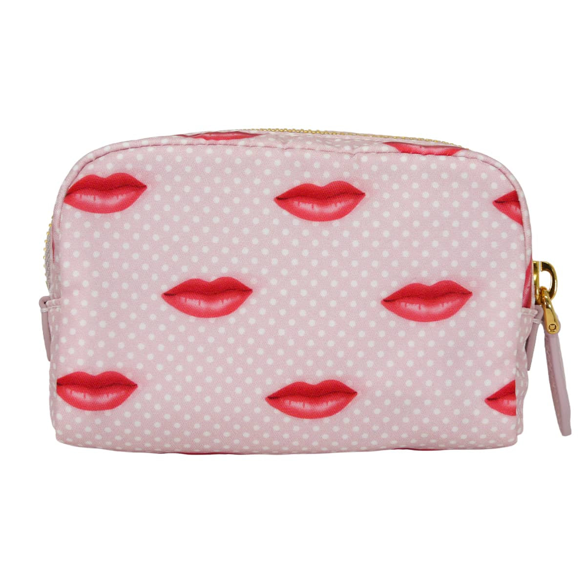 2025AW PRADA Pouch Re_Nylon Micro Lip Motif Dot Pink/Red Recycle Polyamide Gold HW IND339[EXCELLENT][Authentic]
